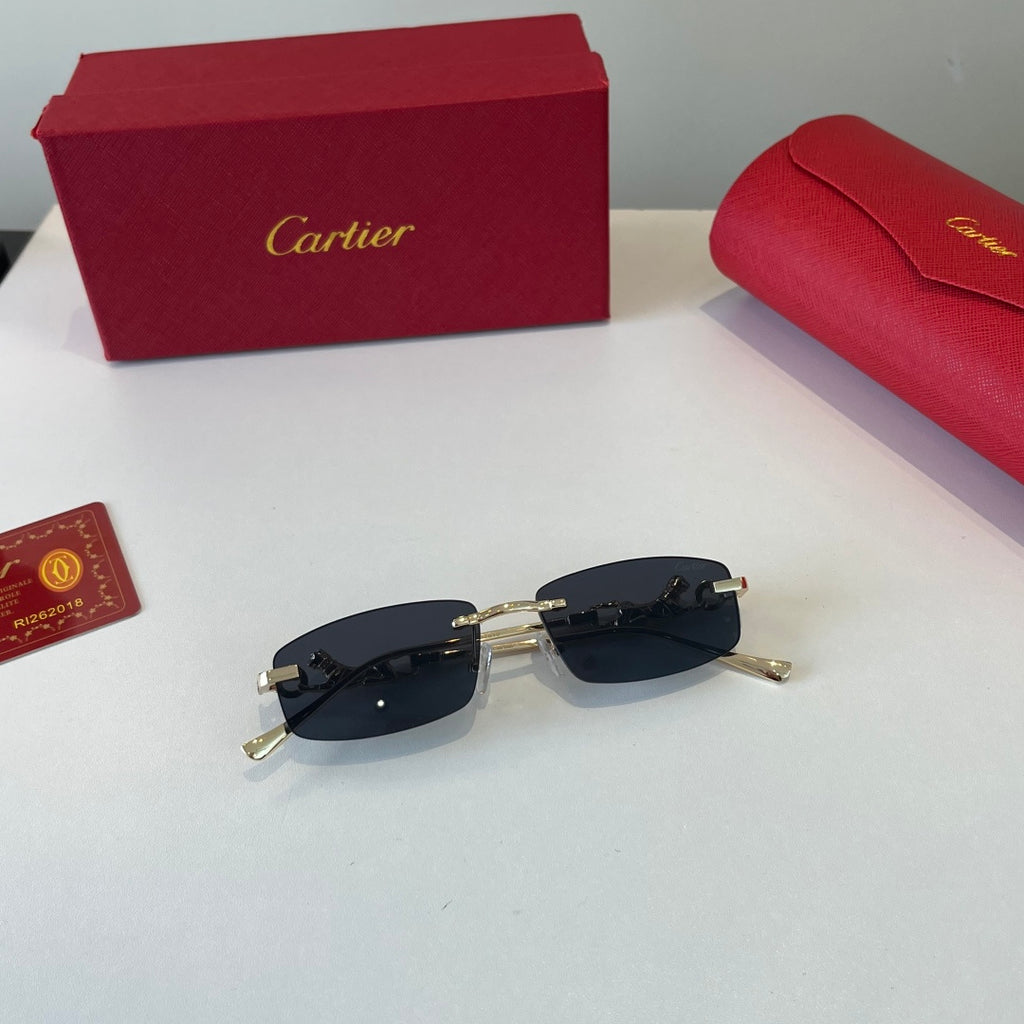 Cartier Lightweight Metal Rimless Silver Lens Sunglasses for Men & Wo - 493683 - detail image 4