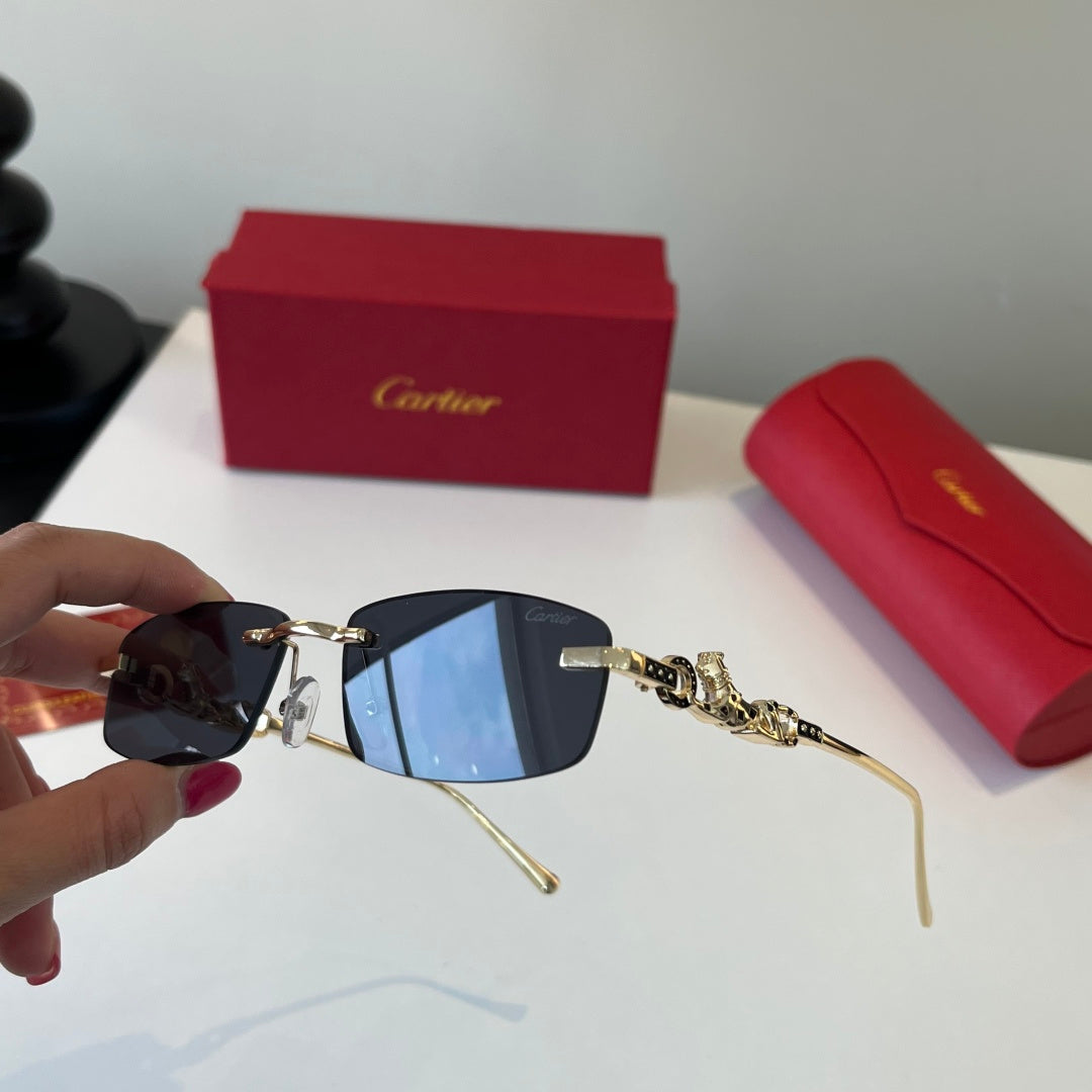 Cartier Lightweight Metal Rimless Silver Lens Sunglasses for Men & Wo - 493683 - detail image 9