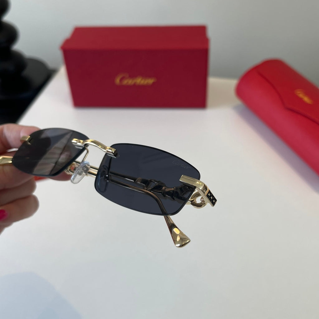 Cartier Lightweight Metal Rimless Silver Lens Sunglasses for Men & Wo - 432255 - detail image 6