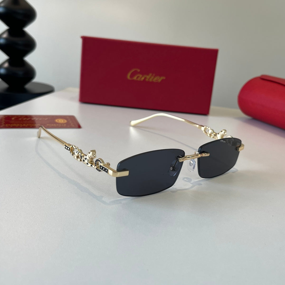Cartier Lightweight Metal Rimless Silver Lens Sunglasses for Men & Wo - 493683