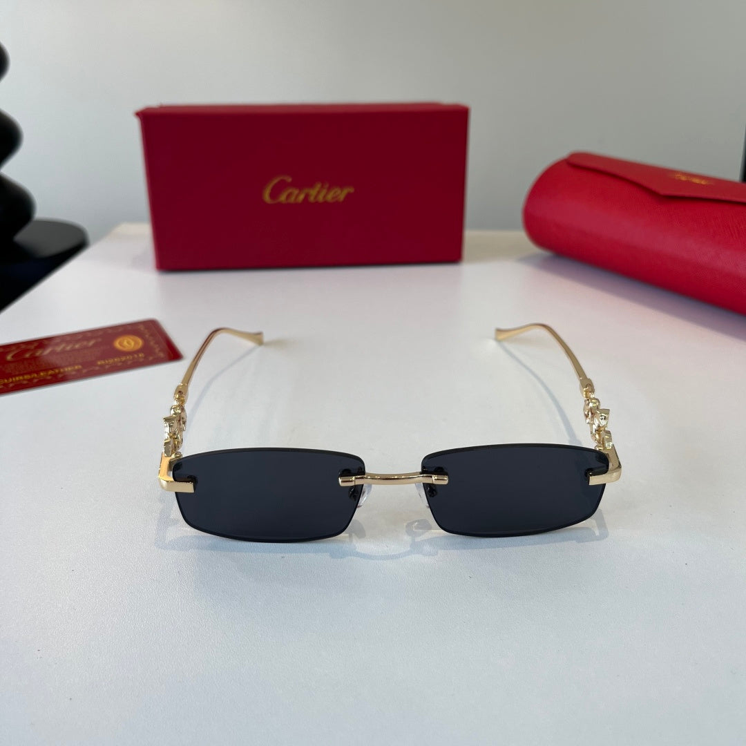 Cartier Lightweight Metal Rimless Silver Lens Sunglasses for Men & Wo - 493683 - detail image 2