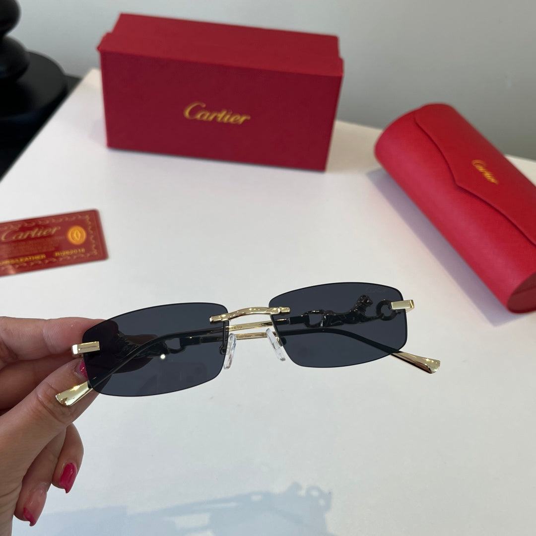 Cartier Lightweight Metal Rimless Silver Lens Sunglasses for Men & Wo - 432255 - detail image 5