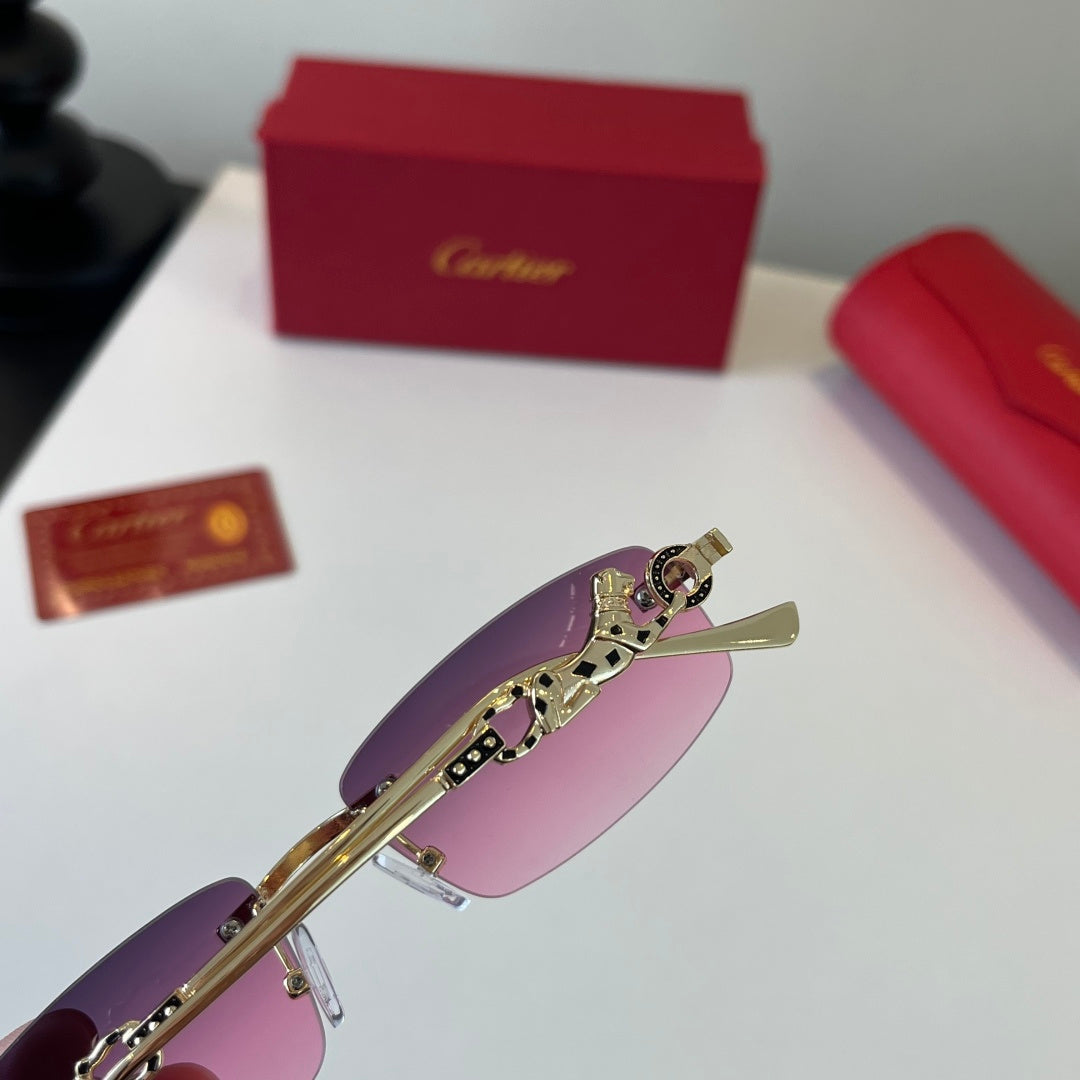 Cartier Lightweight Metal Rimless Silver Lens Sunglasses for Men & Wo - 493684 - detail image 6