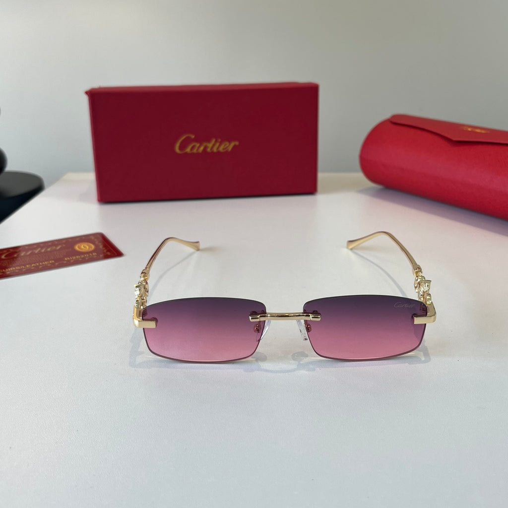 Cartier Lightweight Metal Rimless Silver Lens Sunglasses for Men & Wo - 493684 - detail image 2