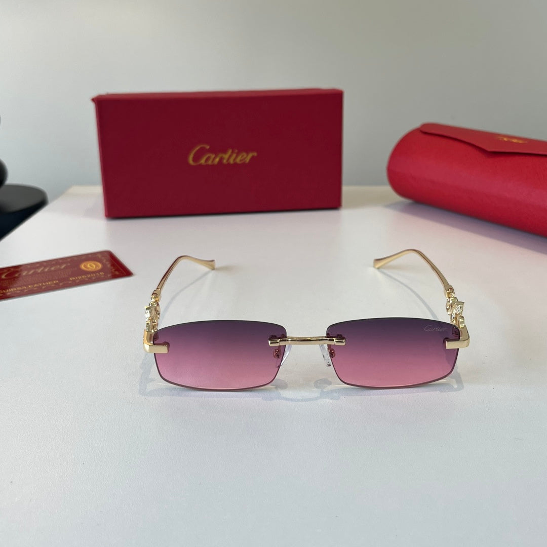 Cartier Lightweight Metal Rimless Silver Lens Sunglasses for Men & Wo - 493684 - detail image 2