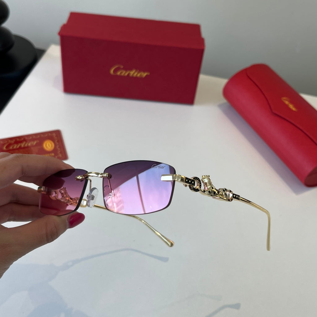 Cartier Lightweight Metal Rimless Silver Lens Sunglasses for Men & Wo - 493684 - detail image 8