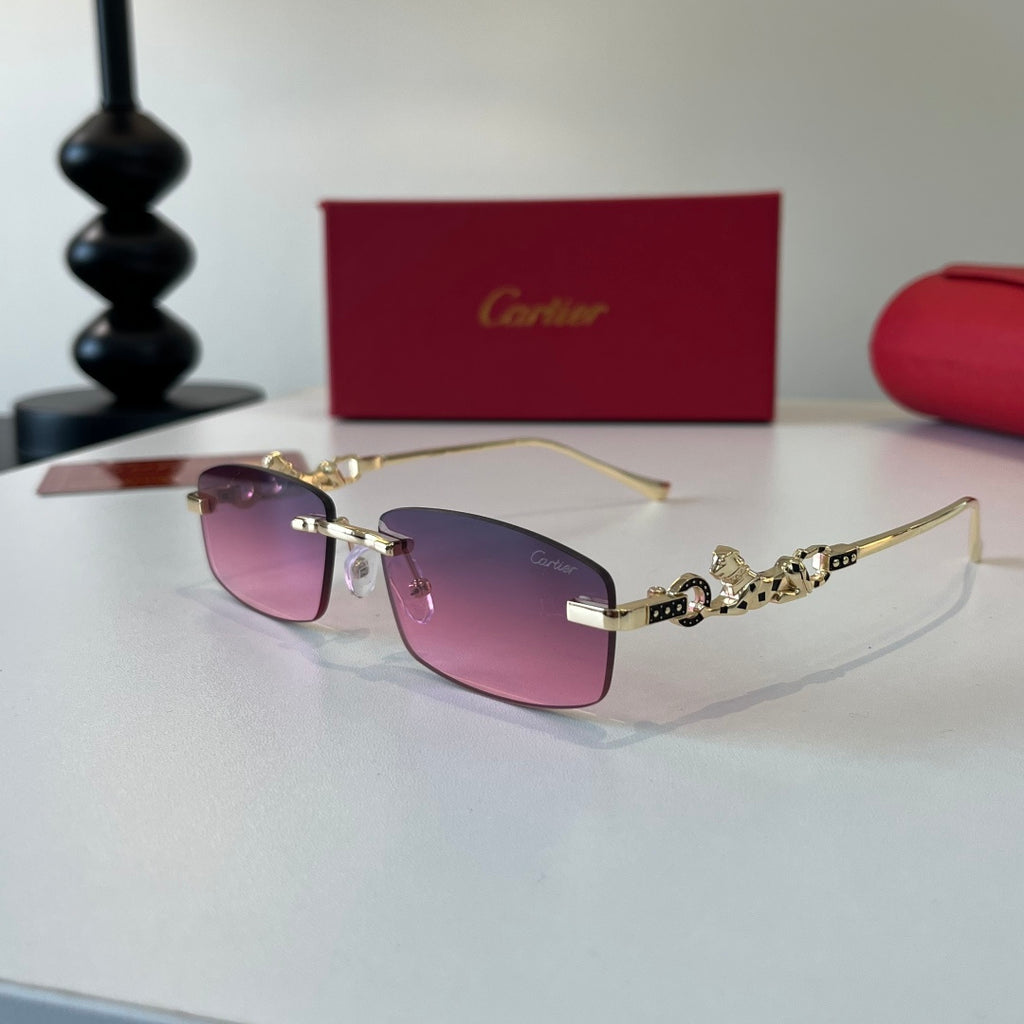 Cartier Lightweight Metal Rimless Silver Lens Sunglasses for Men & Wo - 493684 - detail image 3