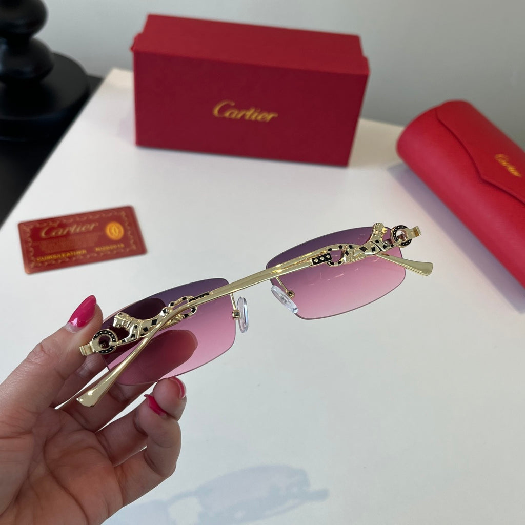 Cartier Lightweight Metal Rimless Silver Lens Sunglasses for Men & Wo - 493684 - detail image 7