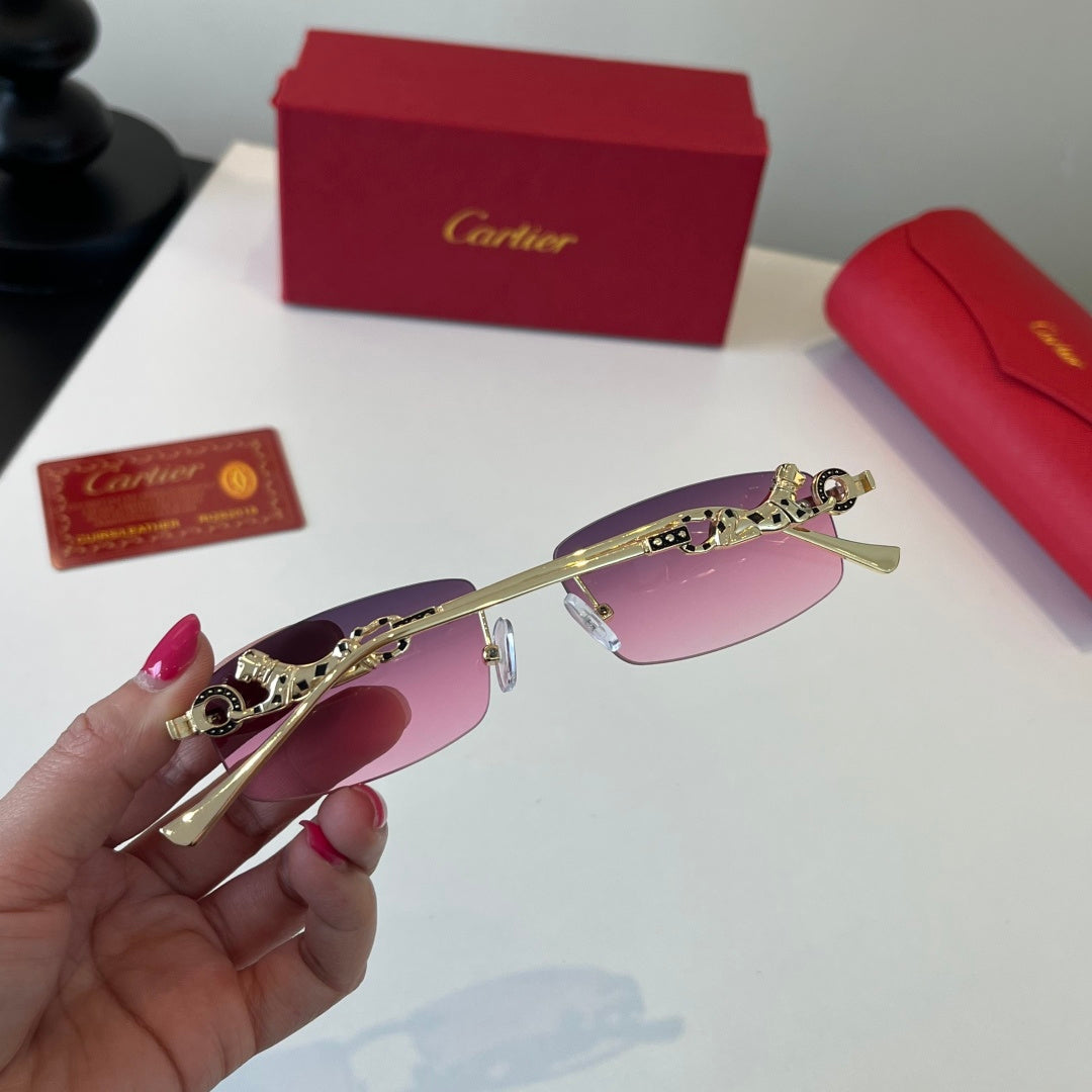 Cartier Lightweight Metal Rimless Silver Lens Sunglasses for Men & Wo - 493684 - detail image 7