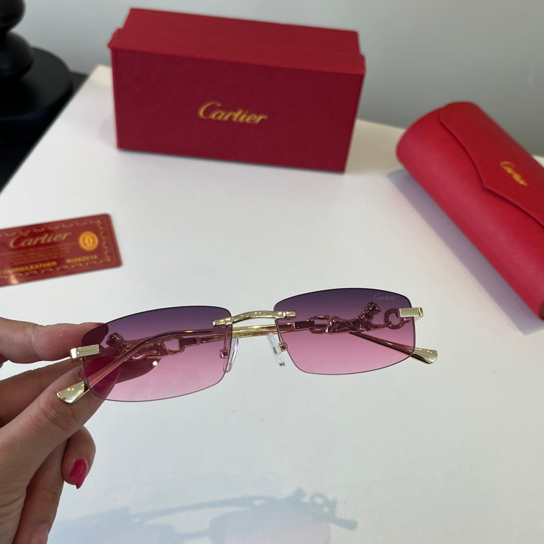 Cartier Lightweight Metal Rimless Silver Lens Sunglasses for Men & Wo - 493684 - detail image 4