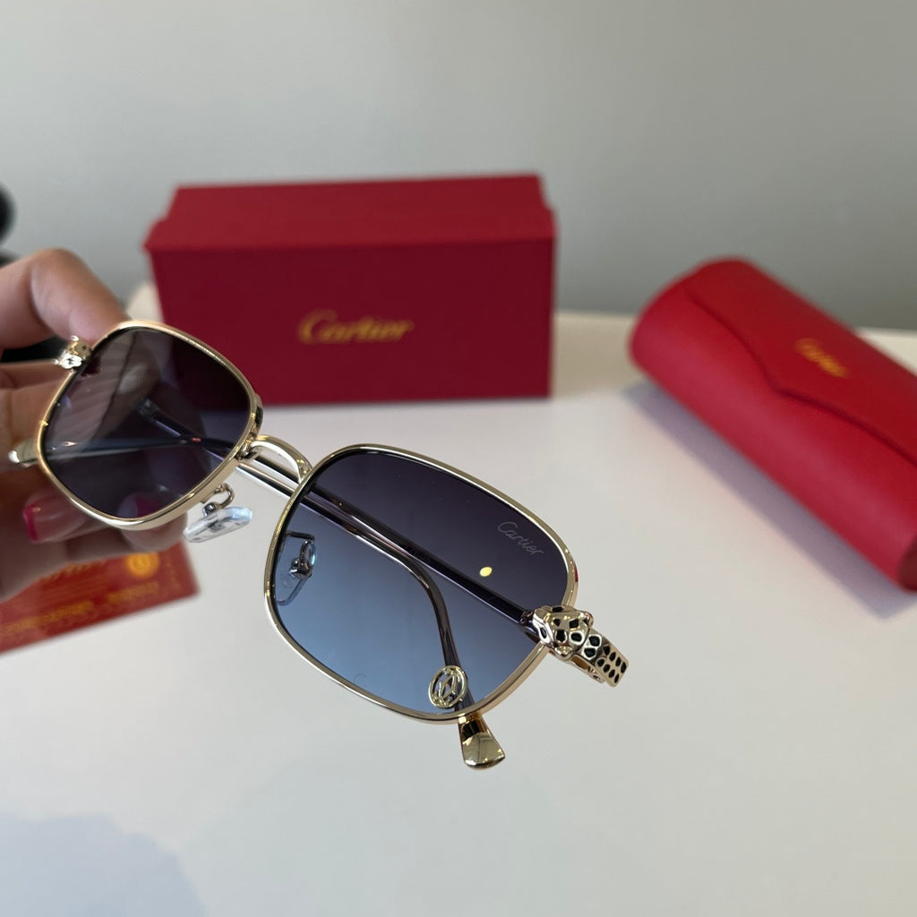 Cartier Lightweight Metal Rimless Blue Lens Sunglasses for Men & Wome - 493686 - detail image 6
