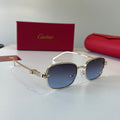 Cartier Lightweight Metal Rimless Blue Lens Sunglasses for Men & Wome - 432258