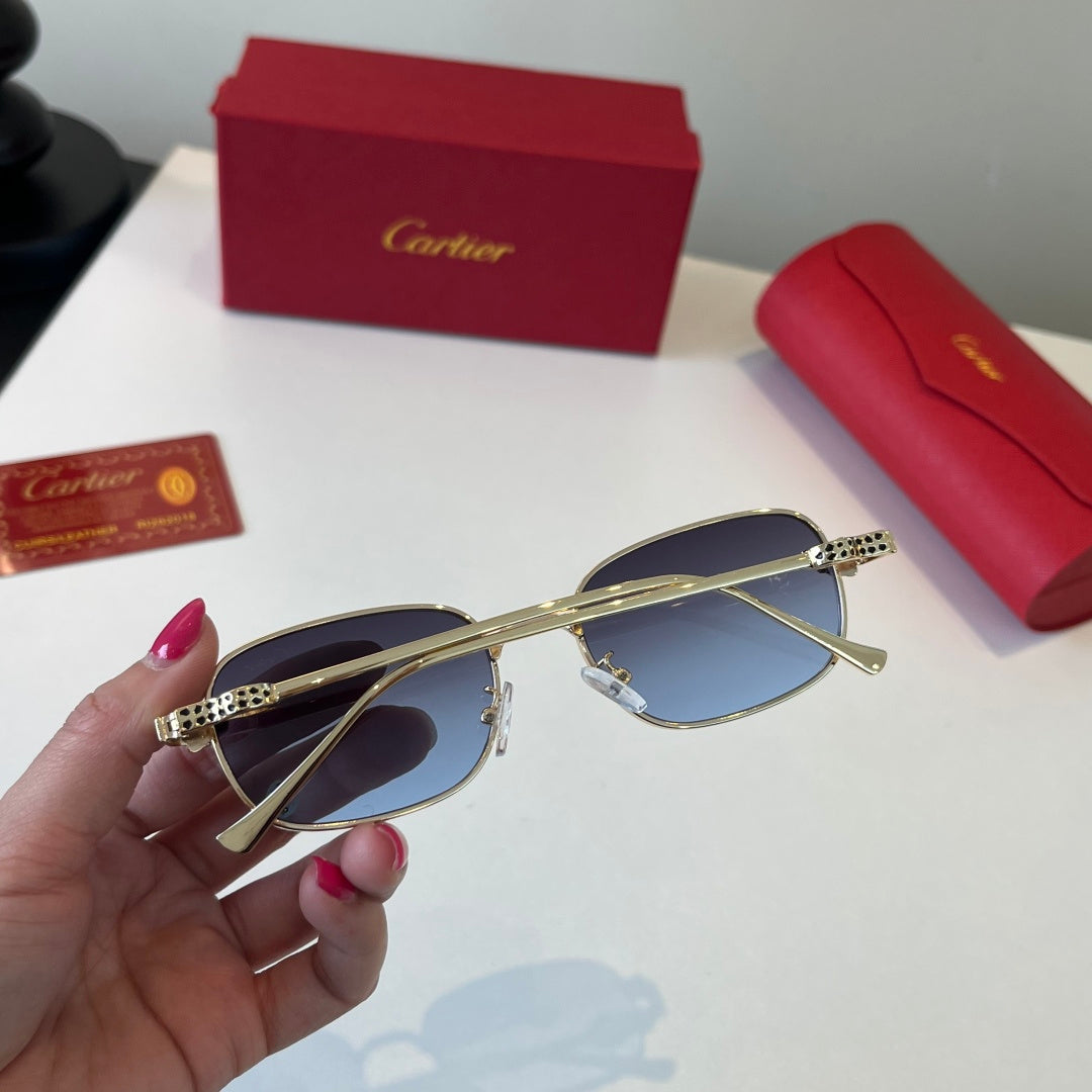 Cartier Lightweight Metal Rimless Blue Lens Sunglasses for Men & Wome - 432258 - detail image 8