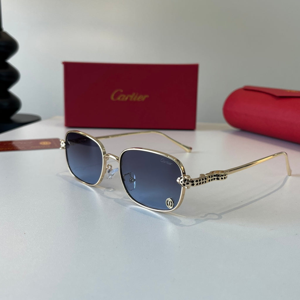 Cartier Lightweight Metal Rimless Blue Lens Sunglasses for Men & Wome - 493686 - detail image 3