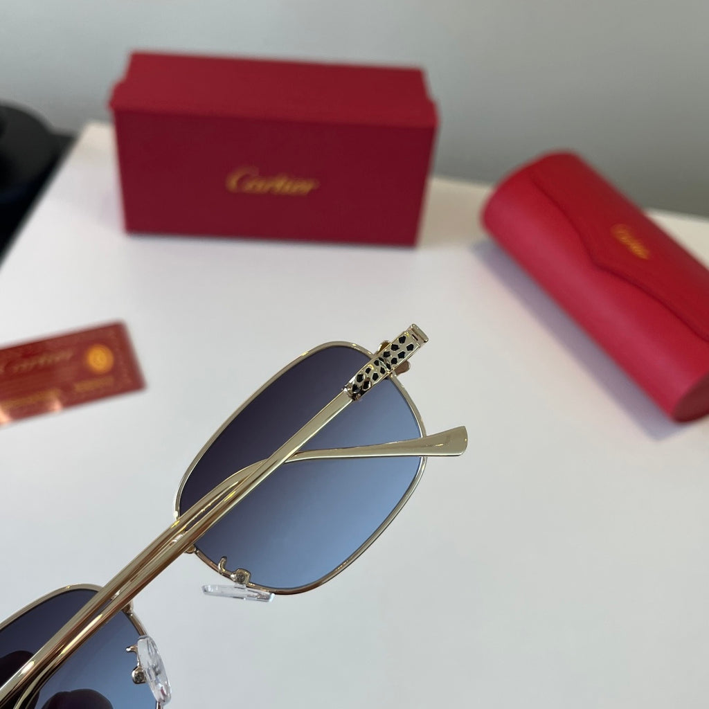Cartier Lightweight Metal Rimless Blue Lens Sunglasses for Men & Wome - 493686 - detail image 7