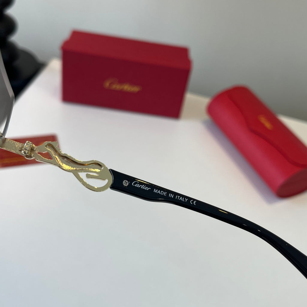 Cartier Lightweight Metal Rimless Silver Lens Sunglasses for Men & Wo - 493688 - detail image 9