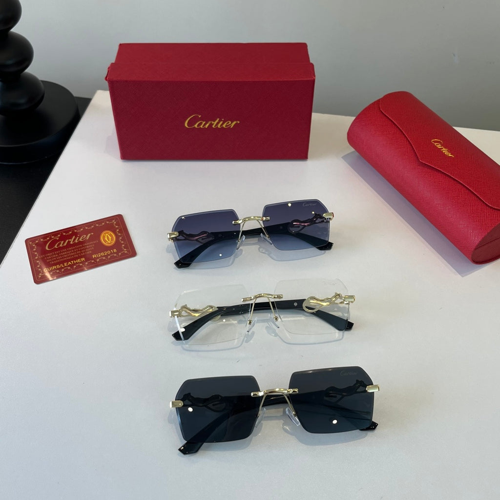 Cartier Lightweight Metal Rimless Silver Lens Sunglasses for Men & Wo - 493689 - detail image 11