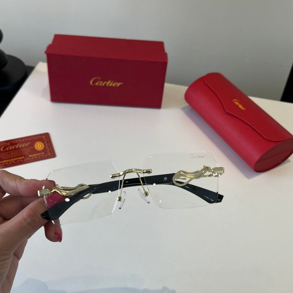 Cartier Lightweight Metal Rimless Silver Lens Sunglasses for Men & Wo - 493688 - detail image 5