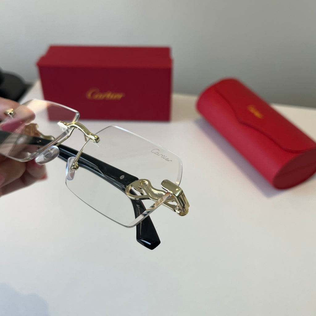 Cartier Lightweight Metal Rimless Silver Lens Sunglasses for Men & Wo - 493688 - detail image 6