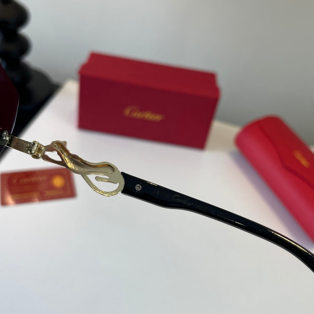 Cartier Lightweight Metal Rimless Silver Lens Sunglasses for Men & Wo - 432261 - detail image 9