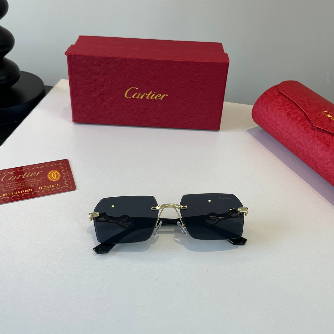 Cartier Lightweight Metal Rimless Silver Lens Sunglasses for Men & Wo - 493689 - detail image 4