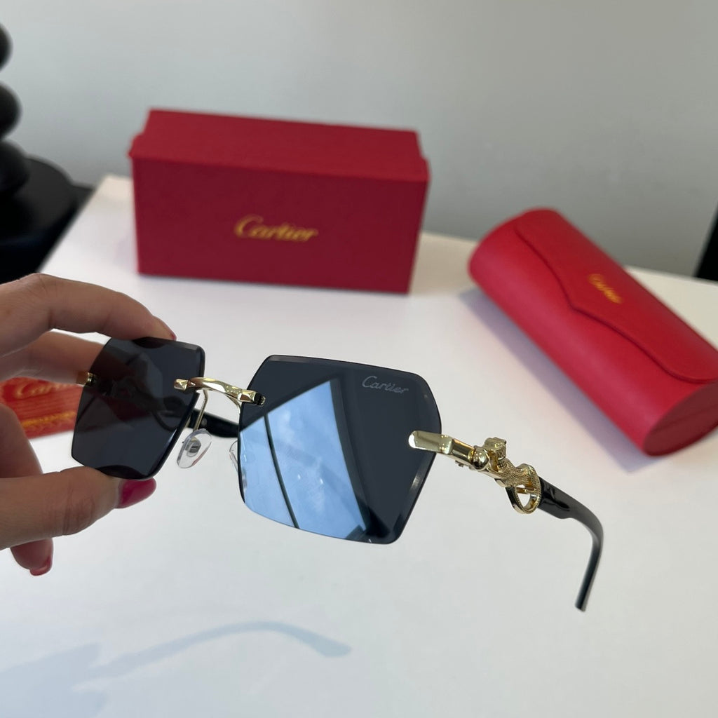 Cartier Lightweight Metal Rimless Silver Lens Sunglasses for Men & Wo - 493689 - detail image 10