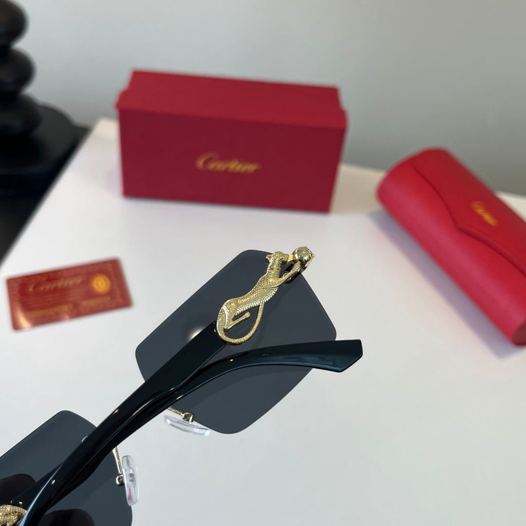Cartier Lightweight Metal Rimless Silver Lens Sunglasses for Men & Wo - 493689 - detail image 7