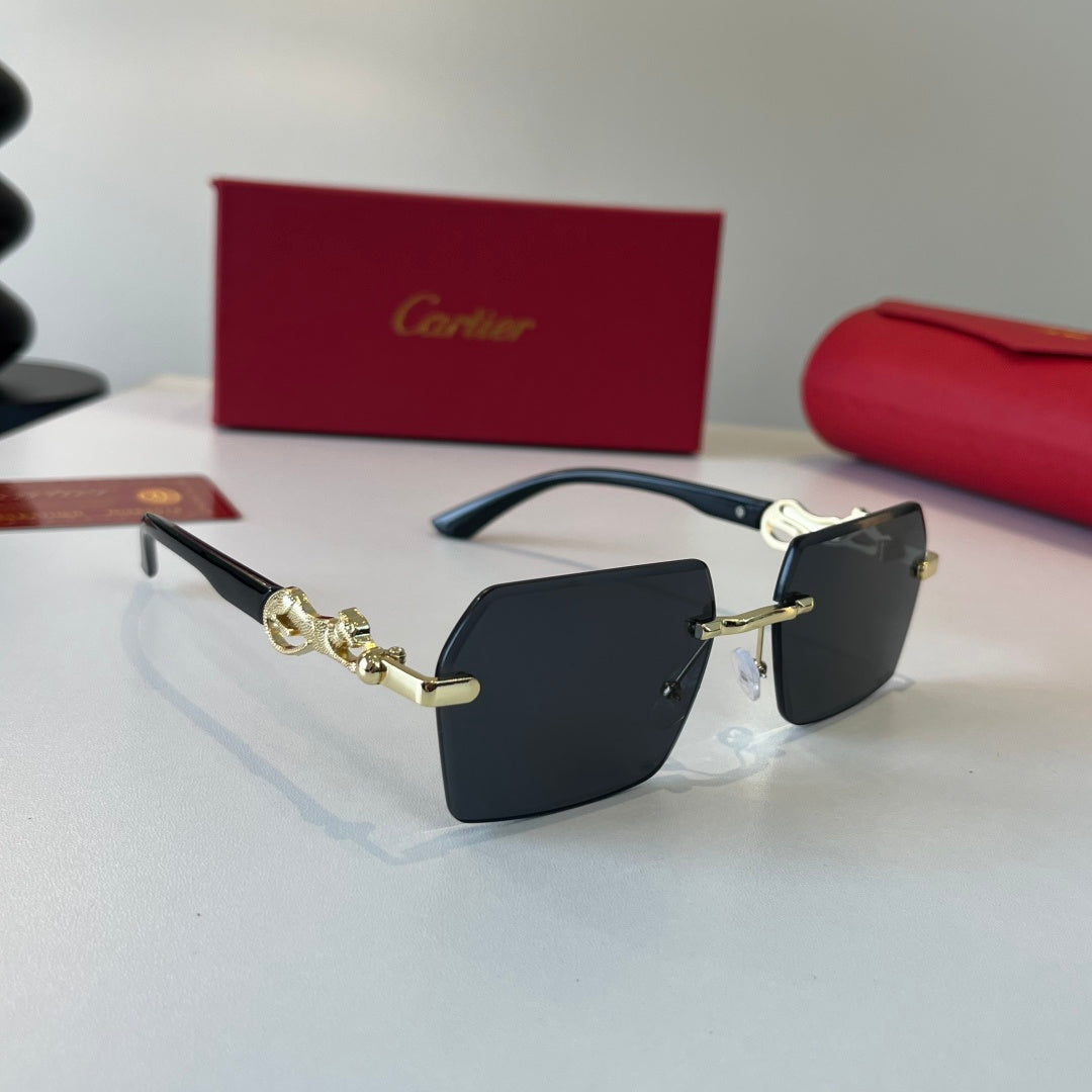 Cartier Lightweight Metal Rimless Silver Lens Sunglasses for Men & Wo - 432261