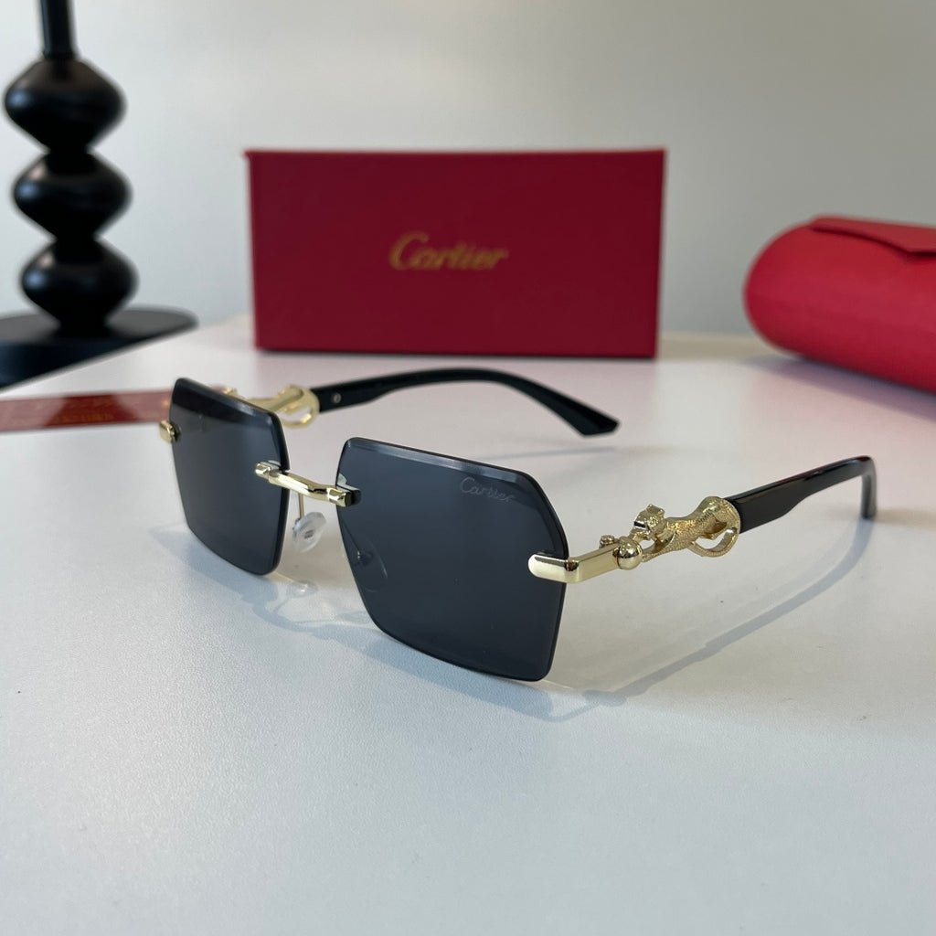 Cartier Lightweight Metal Rimless Silver Lens Sunglasses for Men & Wo - 493689 - detail image 3