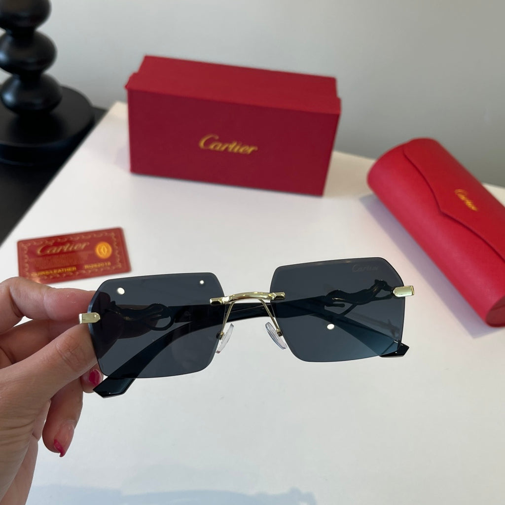 Cartier Lightweight Metal Rimless Silver Lens Sunglasses for Men & Wo - 432261 - detail image 5