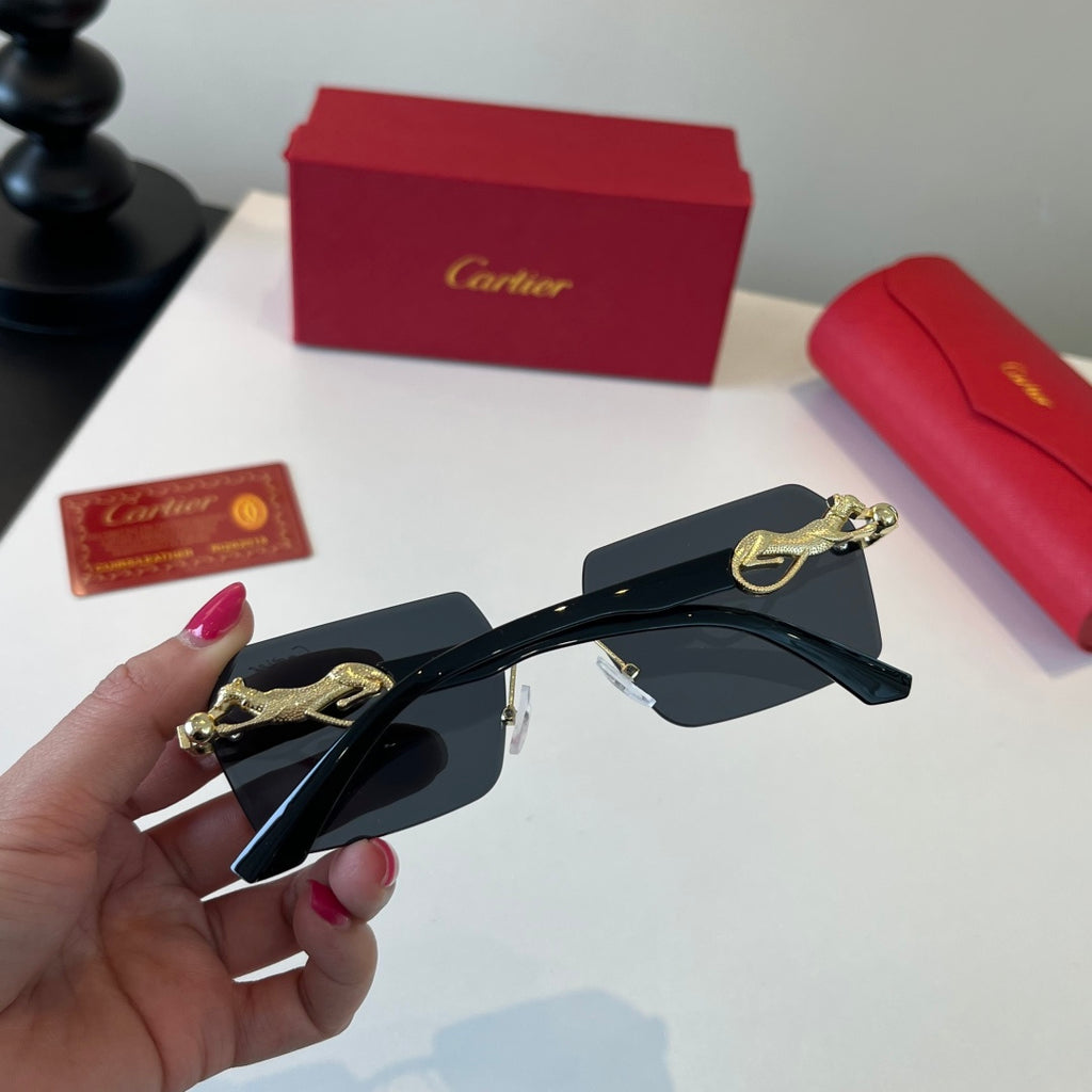 Cartier Lightweight Metal Rimless Silver Lens Sunglasses for Men & Wo - 493689 - detail image 8