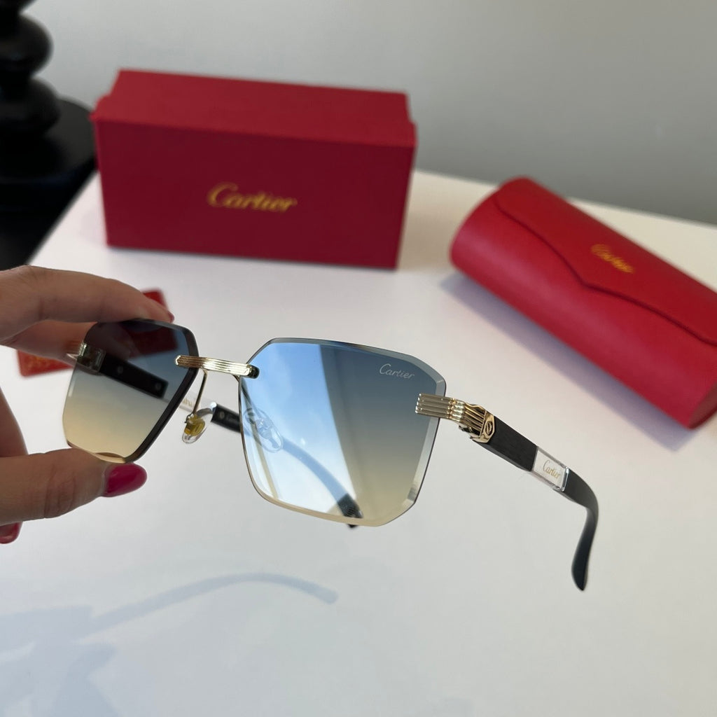 Cartier Lightweight Metal Rimless Silver Lens Sunglasses for Men & Wo - 493692 - detail image 4