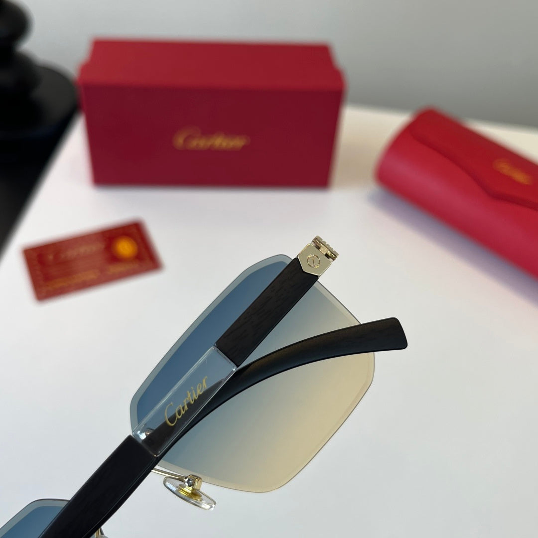 Cartier Lightweight Metal Rimless Silver Lens Sunglasses for Men & Wo - 493692 - detail image 8