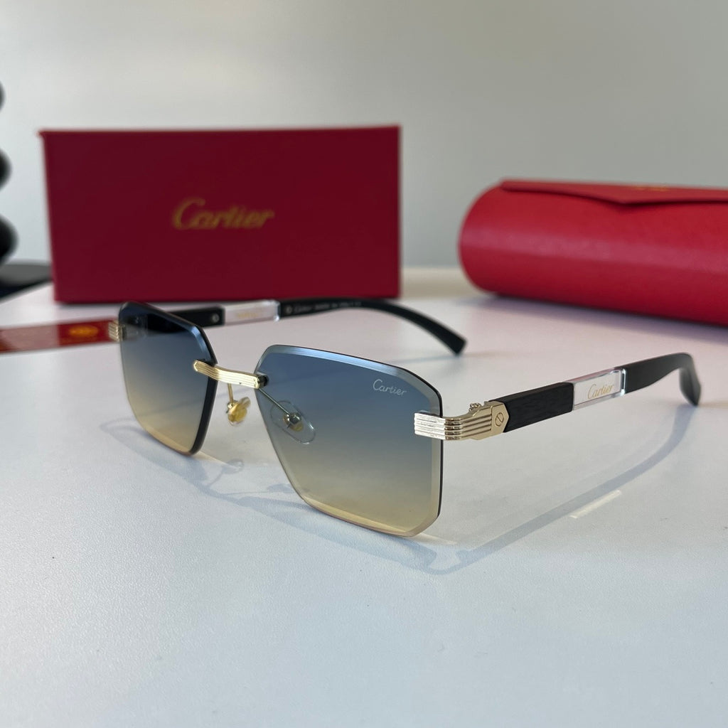 Cartier Lightweight Metal Rimless Silver Lens Sunglasses for Men & Wo - 493692 - detail image 3