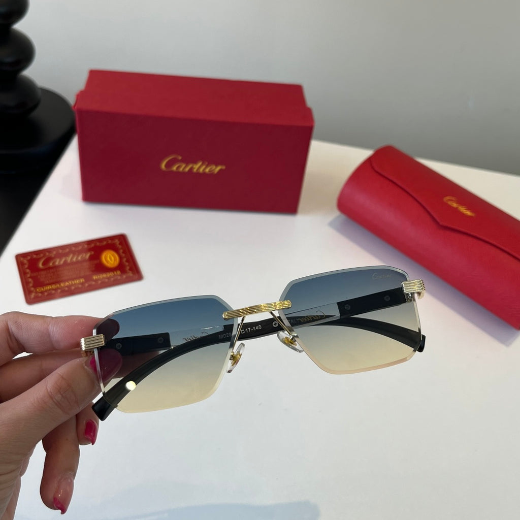 Cartier Lightweight Metal Rimless Silver Lens Sunglasses for Men & Wo - 493692 - detail image 6