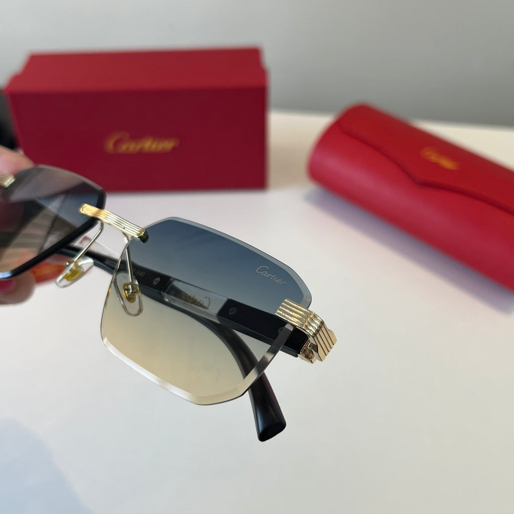 Cartier Lightweight Metal Rimless Silver Lens Sunglasses for Men & Wo - 493692 - detail image 7