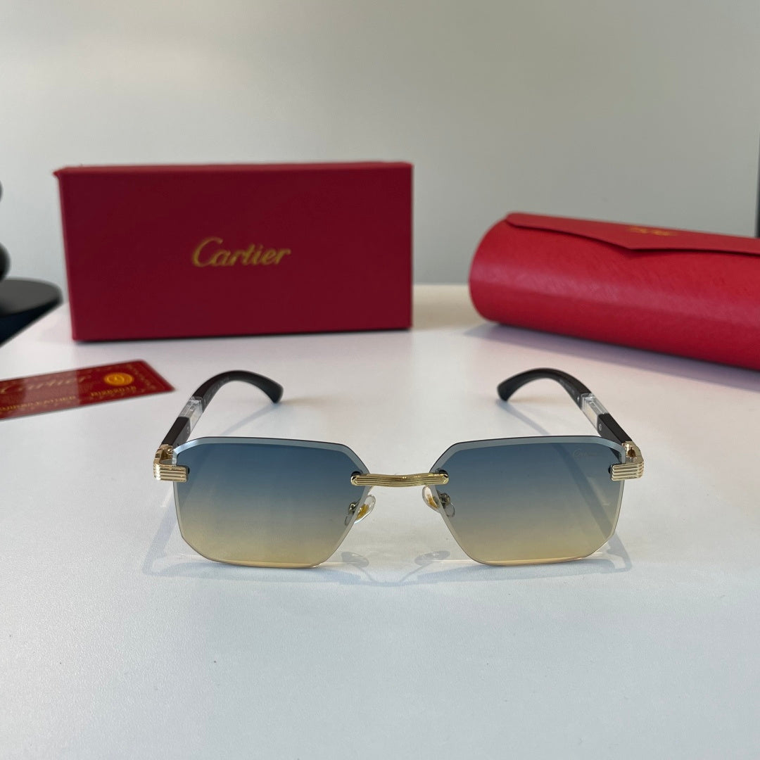 Cartier Lightweight Metal Rimless Silver Lens Sunglasses for Men & Wo - 493692 - detail image 2