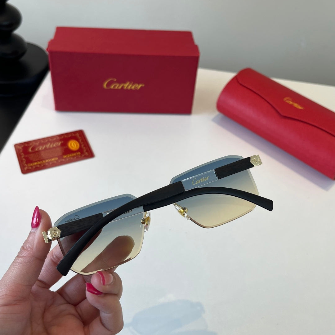 Cartier Lightweight Metal Rimless Silver Lens Sunglasses for Men & Wo - 493692 - detail image 9