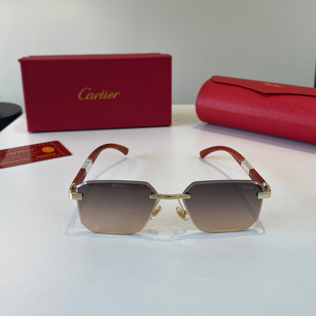 Cartier Lightweight Metal Rimless Silver Lens Sunglasses for Men & Wo - 493693 - detail image 2