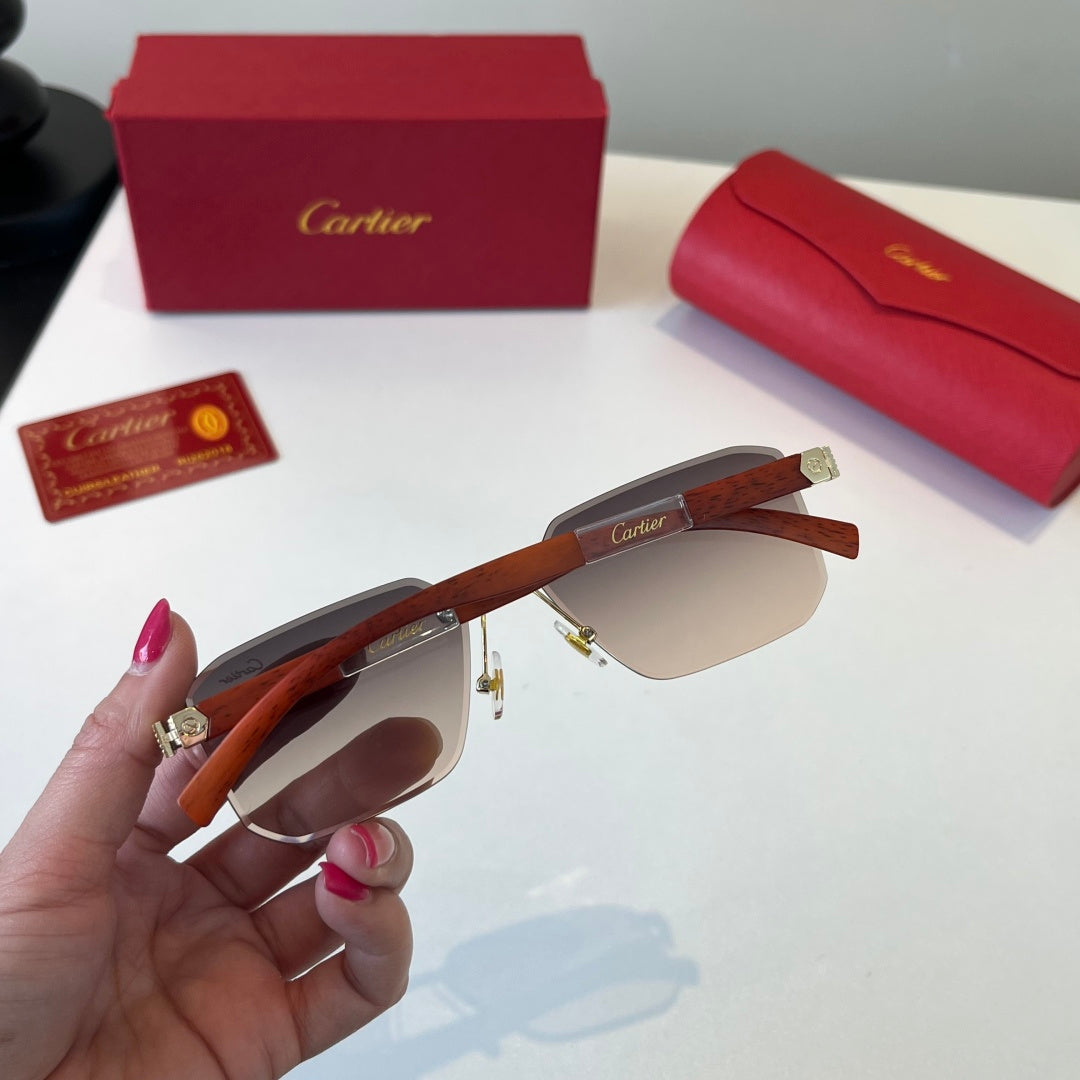 Cartier Lightweight Metal Rimless Silver Lens Sunglasses for Men & Wo - 432265 - detail image 8