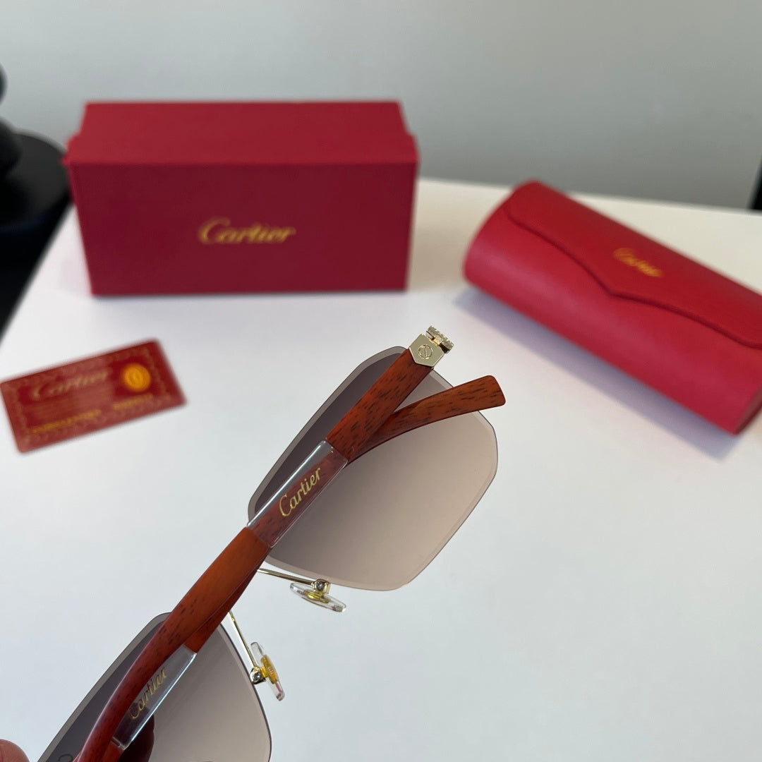 Cartier Lightweight Metal Rimless Silver Lens Sunglasses for Men & Wo - 493693 - detail image 7