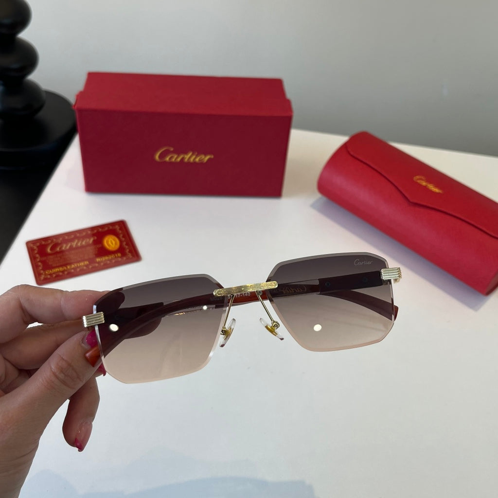 Cartier Lightweight Metal Rimless Silver Lens Sunglasses for Men & Wo - 493693 - detail image 5
