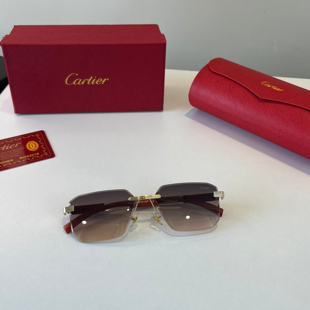 Cartier Lightweight Metal Rimless Silver Lens Sunglasses for Men & Wo - 493693 - detail image 4