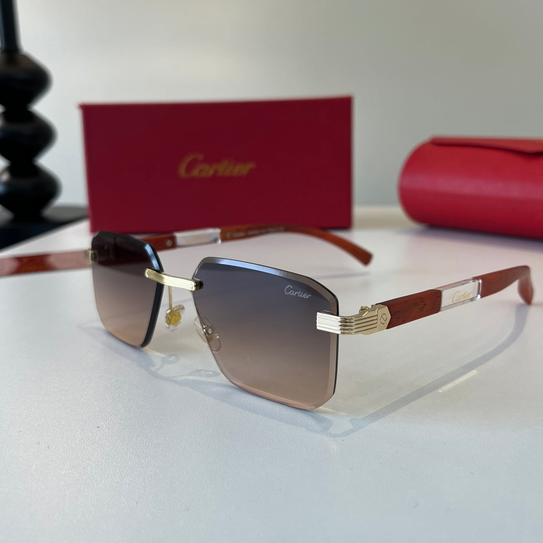 Cartier Lightweight Metal Rimless Silver Lens Sunglasses for Men & Wo - 493693 - detail image 3