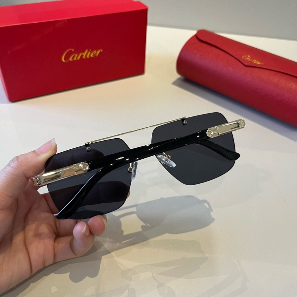 Cartier Lightweight Metal Rimless Silver Lens Sunglasses for Men & Wo - 487286 - detail image 6