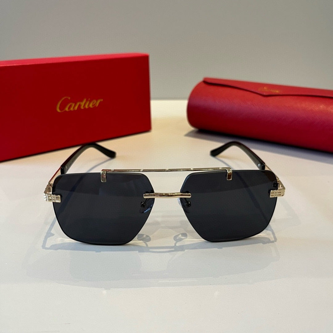 Cartier Lightweight Metal Rimless Silver Lens Sunglasses for Men & Wo - 415928 - detail image 2