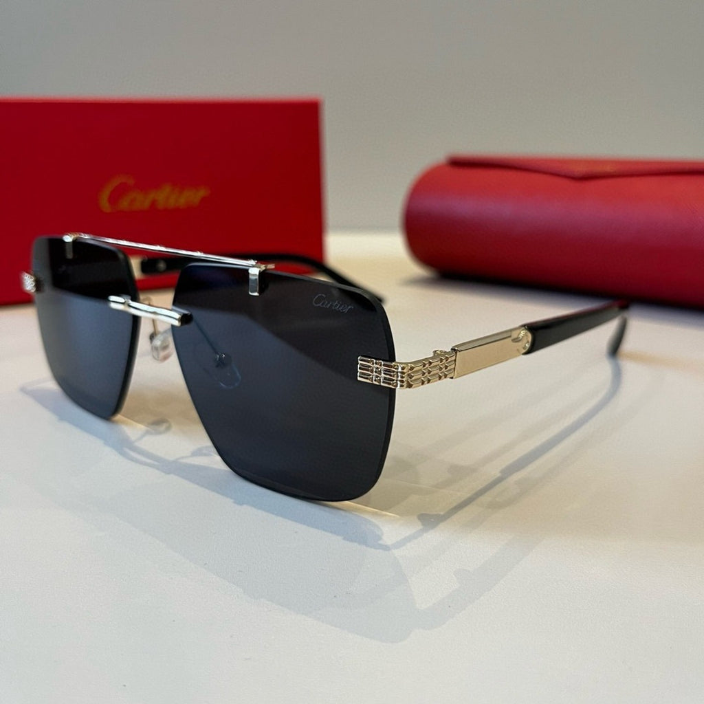 Cartier Lightweight Metal Rimless Silver Lens Sunglasses for Men & Wo - 415928 - detail image 3