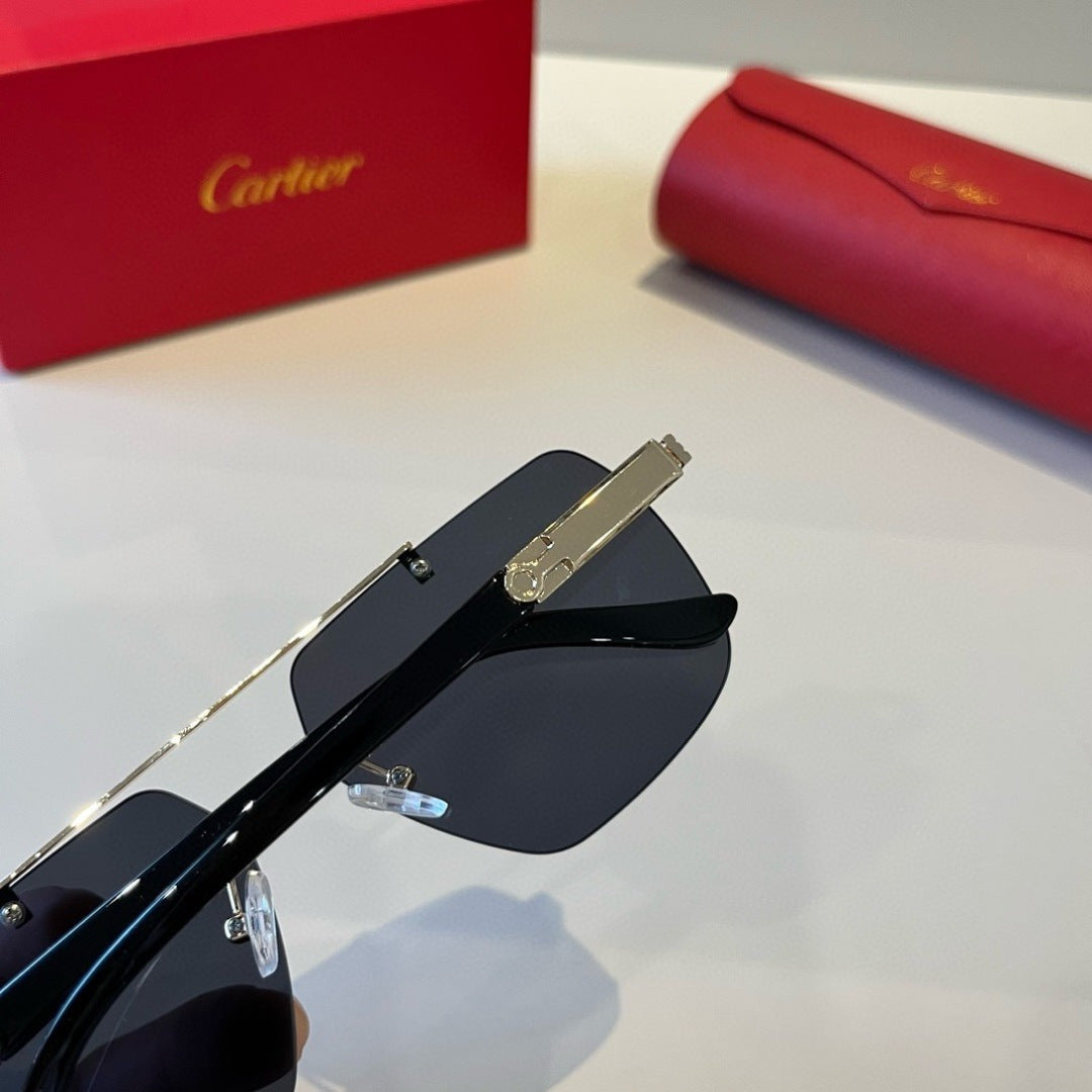 Cartier Lightweight Metal Rimless Silver Lens Sunglasses for Men & Wo - 487286 - detail image 5