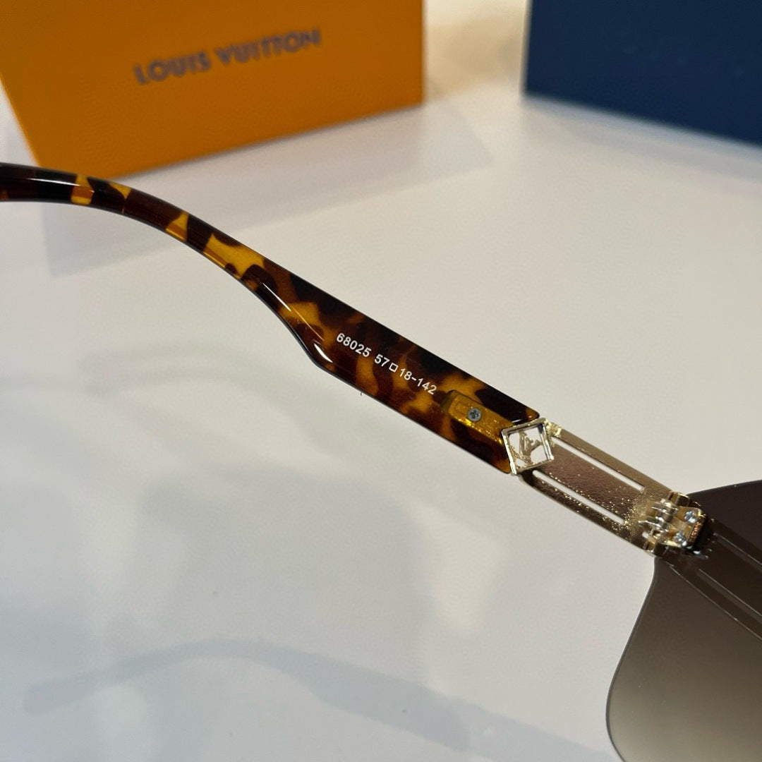 Louis Vuitton Metal Aviator Brown Lens Sunglasses for Men & Women - 431149 - detail image 8
