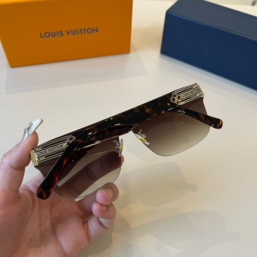 Louis Vuitton Metal Aviator Brown Lens Sunglasses for Men & Women - 431149 - detail image 9